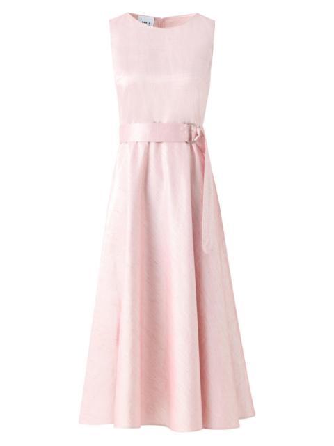 AKRIS Women's Metallic Cotton-Linen Belted Midi-Dress - Rose