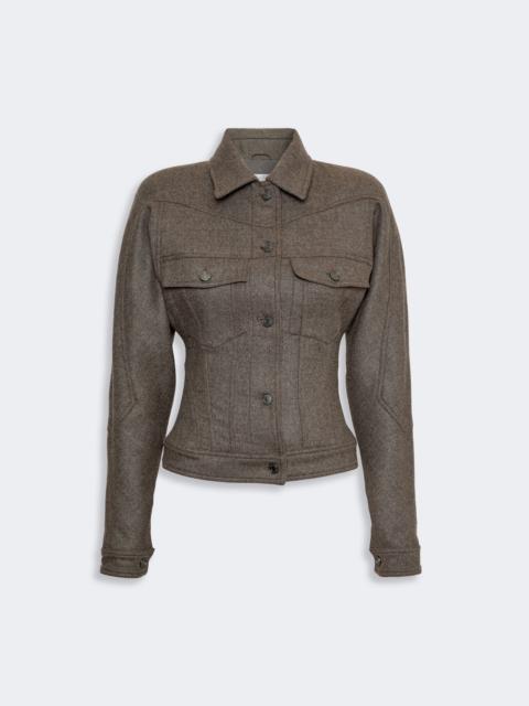 Max Mara RAPACE Felted wool trucker jacket - BROWN GREY