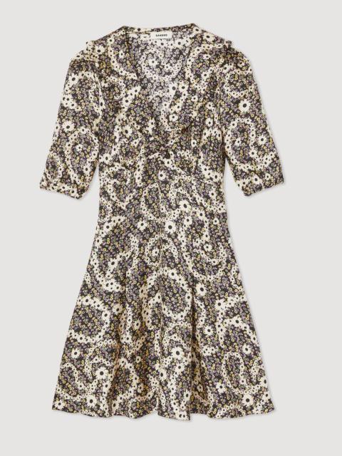 Sandro Short dress with floral paisley print