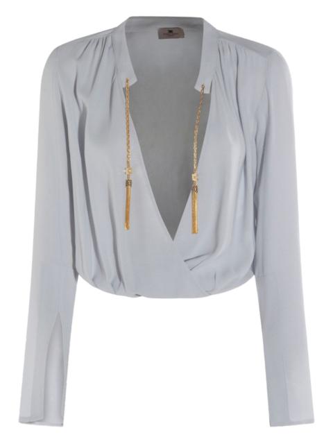 ELISABETTA FRANCHI chain-tassel detail blouse