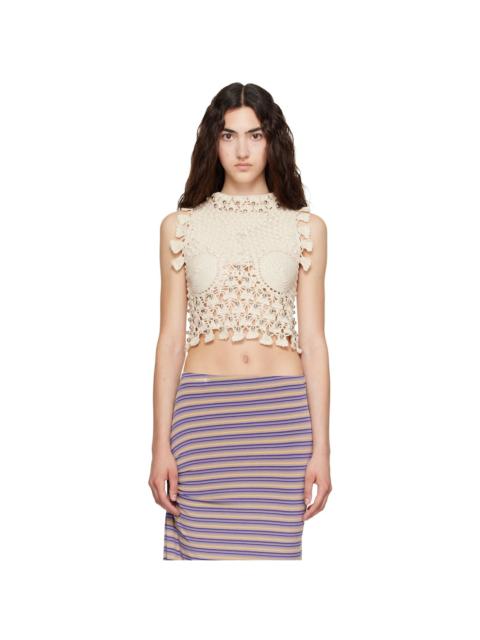 rabanne Beige Handmade Sleeveless Top