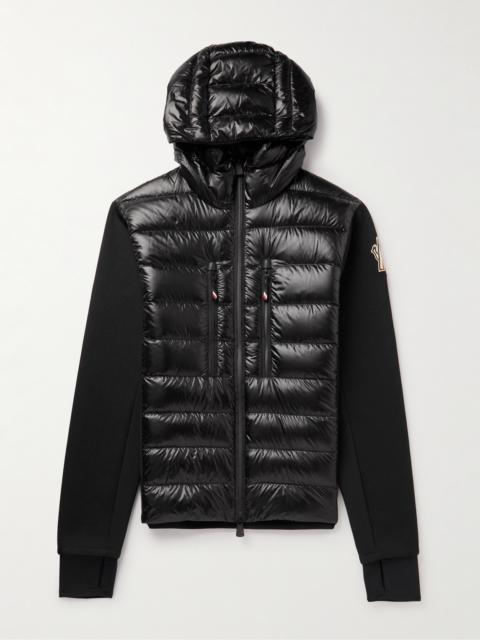 Moncler Grenoble Quilted Shell-Panelled Jersey Hooded Down Jacket