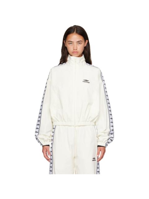 BALENCIAGA Off-White Techno Cotton Poplin Track Jacket