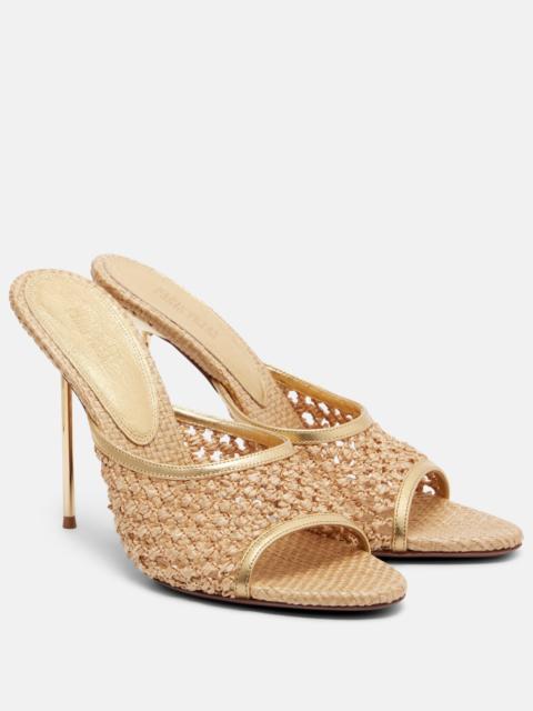PARIS TEXAS Lidia leather-trimmed mules