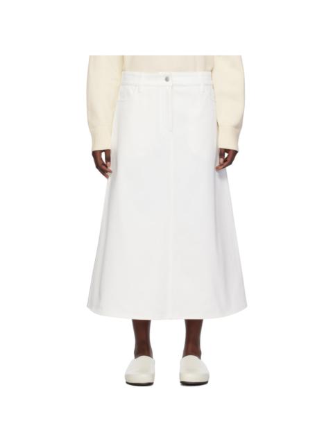 Studio Nicholson White A-Line Denim Maxi Skirt