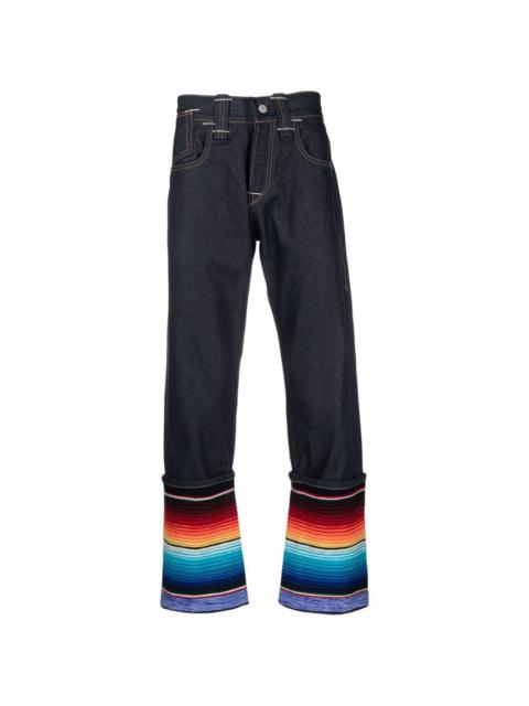 stripe-detail straight-leg jeans