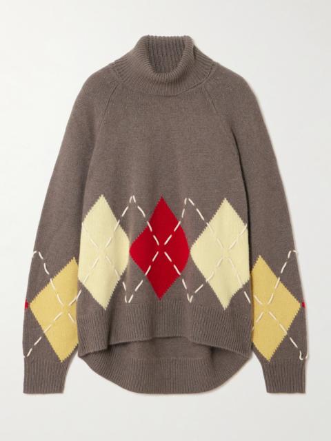 arch4 Courchevel Embroidered Argyle Cashmere Sweater