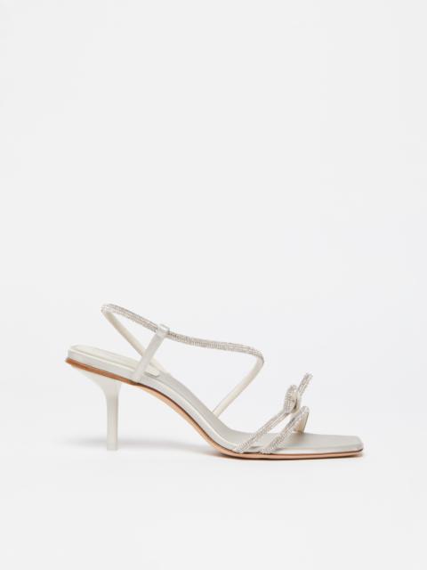 Max Mara CRYSTALSANDAL Bow-adorned satin sandals