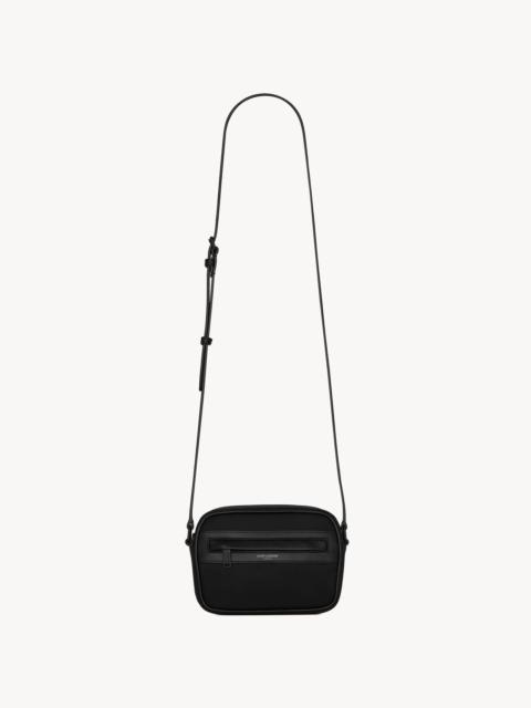 SAINT LAURENT CAMP SMALL CAMERA BAG IN ECONYL® AND LAMBSKIN