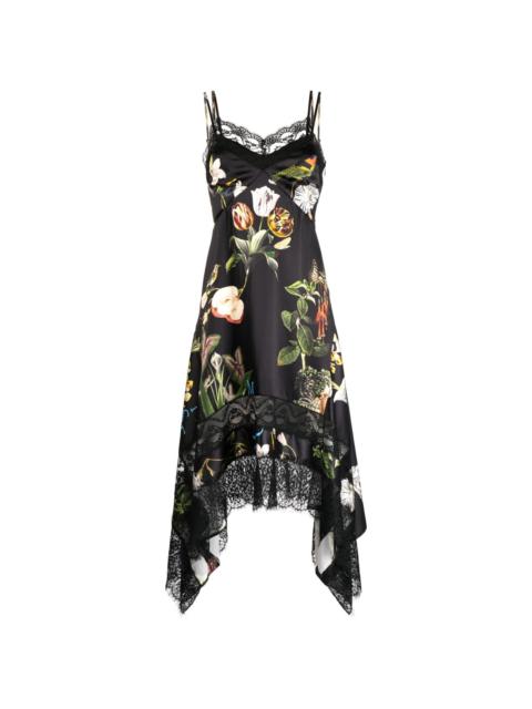 floral-print asymmetric slip dress