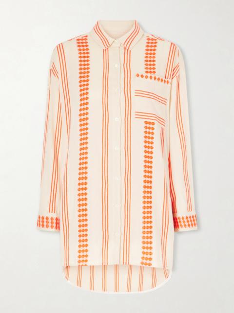 lemlem Mariam Asymmetric Striped Cotton-blend Shirt