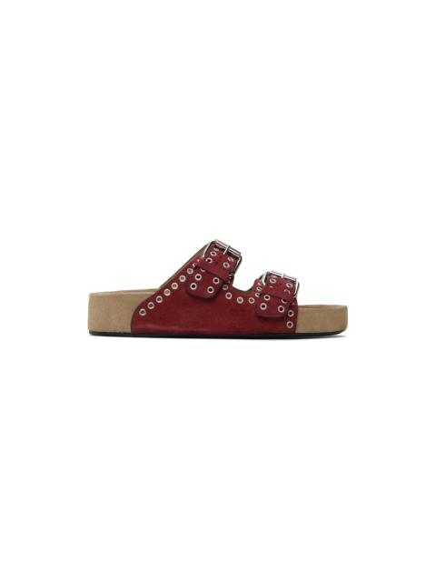 Red Lennyo Buckle Sandals