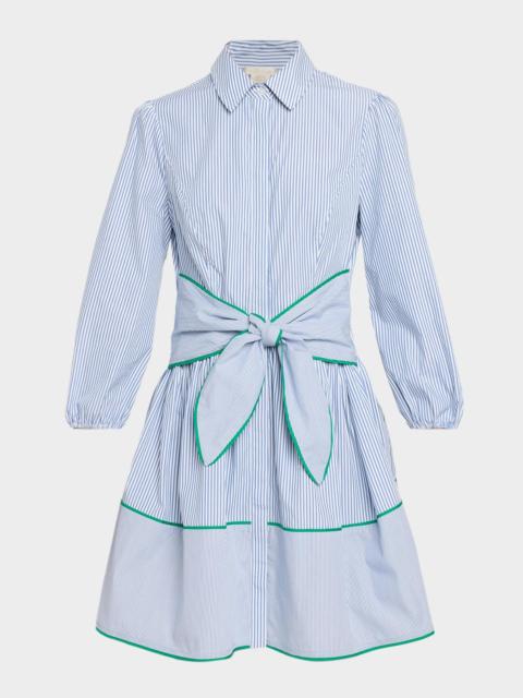 Shoshanna Chatfield Striped Cotton Poplin Mini Shirtdress