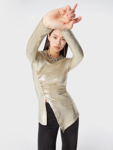 Paco Rabanne DRAPED TOP IN LUREX GOLD