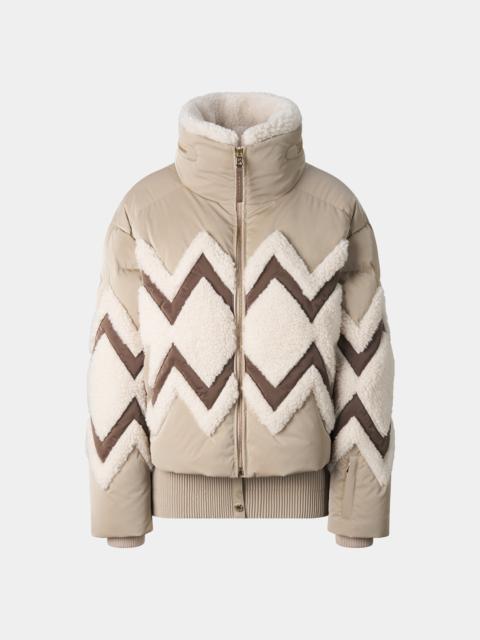 BOGNER Vaia Down Ski Jacket in Camel/Off-White
