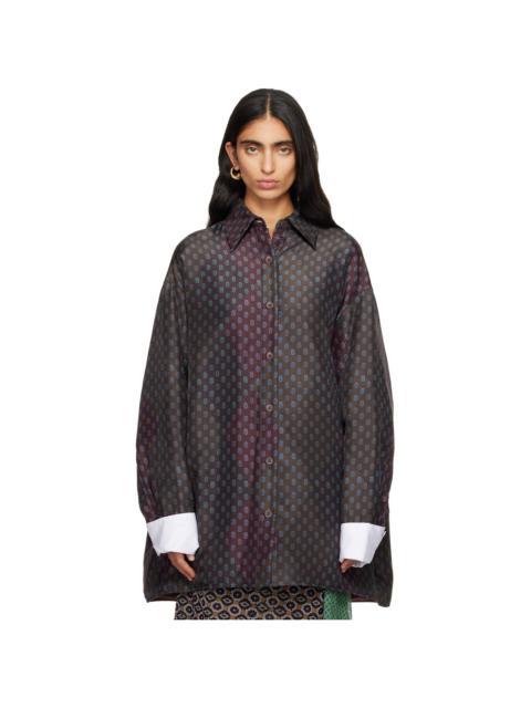 Dries Van Noten Burgundy Printed Jacket