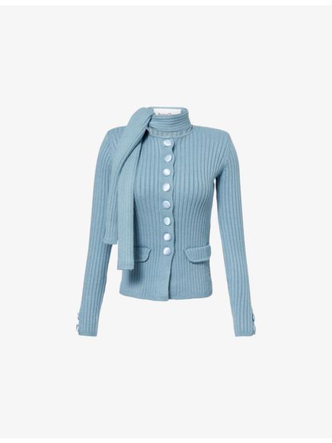 House of Sunny Power Peggy Scarf Knitted Cardigan