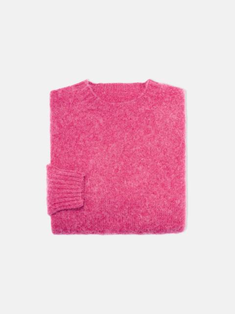 J. PRESS MADE-IN-SCOTLAND BRIGHT PINK SHAGGY DOG SWEATER  - TRIM FIT