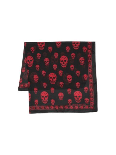 skull-print silk scarf