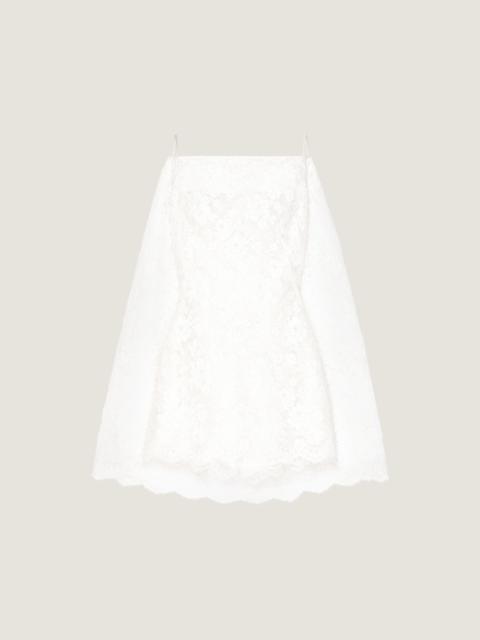 Givenchy SLICED MINI DRESS IN LACE WITH CAPE