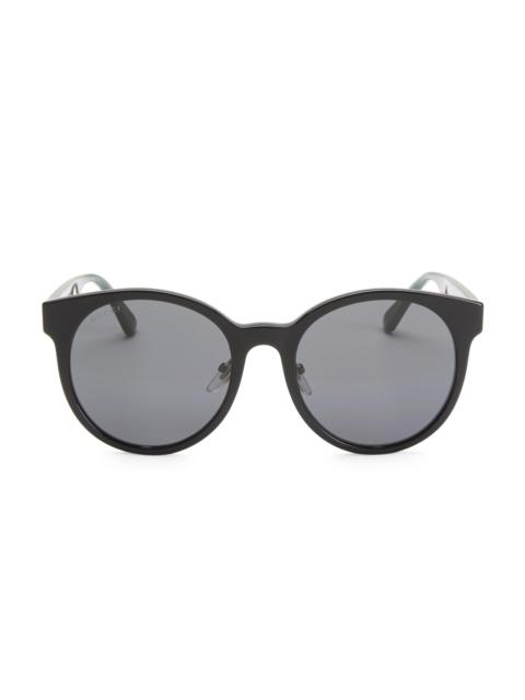 GUCCI Women's 55MM Round Sunglasses - Black