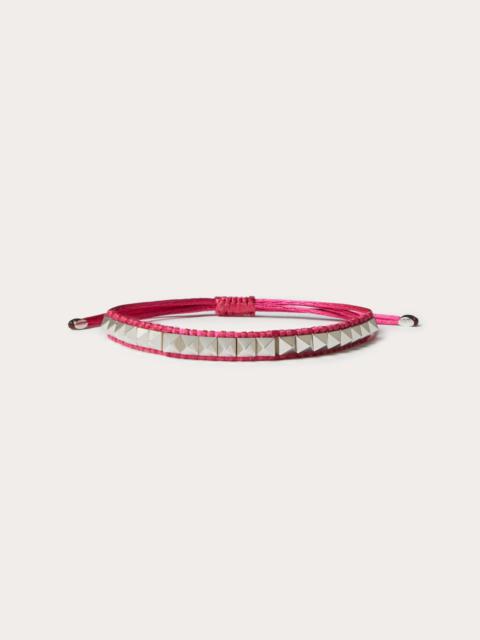 Valentino COTTON AND METAL VALENTINO COLOR SIGN BRACELET