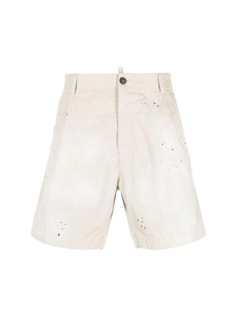 paint-splatter tailored shorts