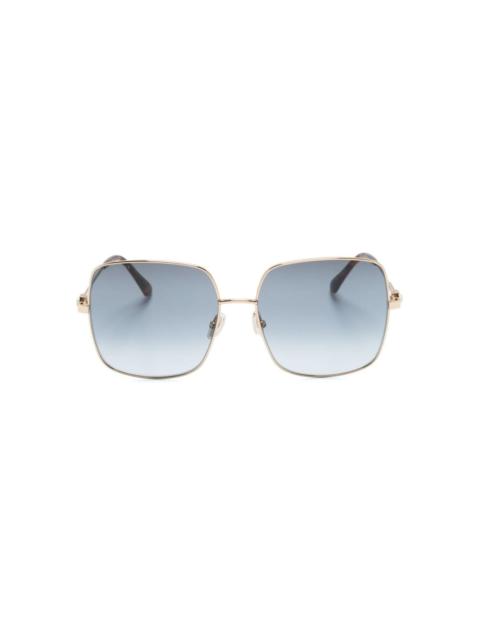 JIMMY CHOO logo-engraved square-frame sunglasses
