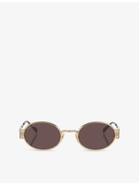 GUCCI GG1854S Round-Frame Metal Sunglasses