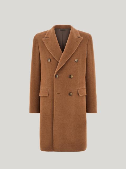 Canali CANALI NUVOLA SAND-COLORED BABYLLAMA AND WOOL UNLINED DOUBLE-BREASTED COAT