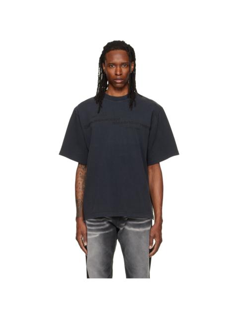 Alexander Wang Black Mirrored Logo Short Sleeve T-shirt