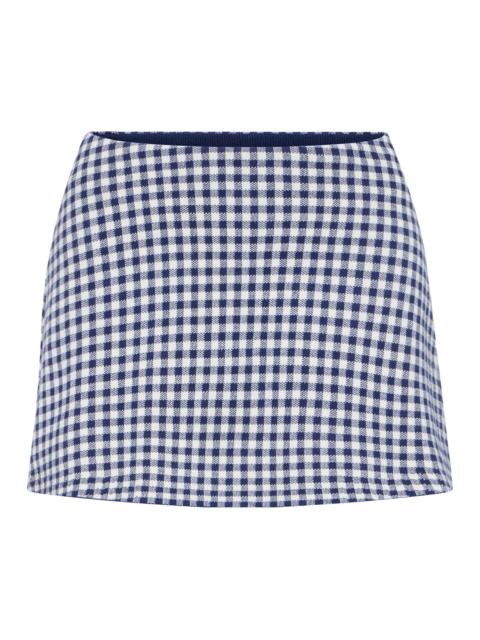 GOOD AMERICAN Women's The Keepsake Gingham Skort - Navy Gingham