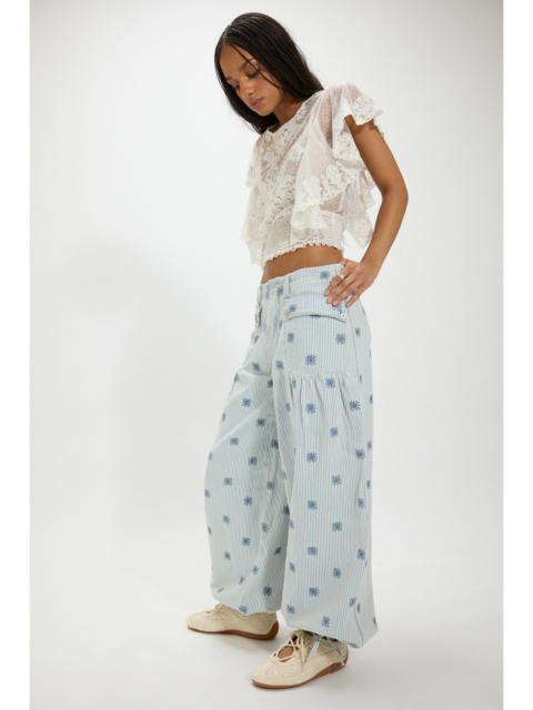 FREE PEOPLE We The Free Lotus Embroidered Railroad Balloon Jeans