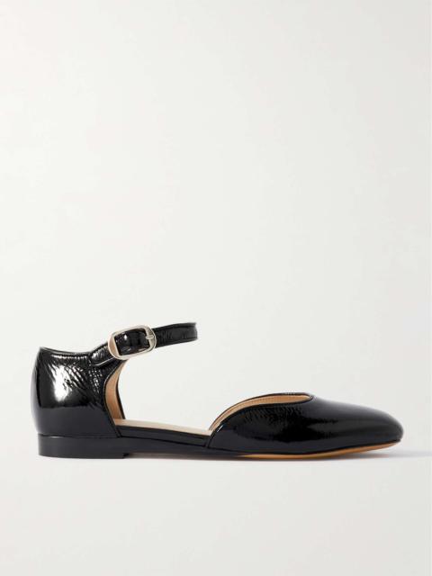 Patent-leather Mary Jane ballet flats