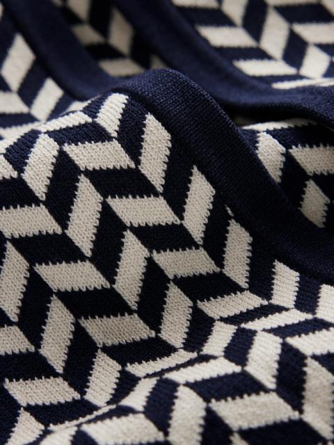 BODEN Jacquard Coatigan-Navy/ Ivory Dogtooth