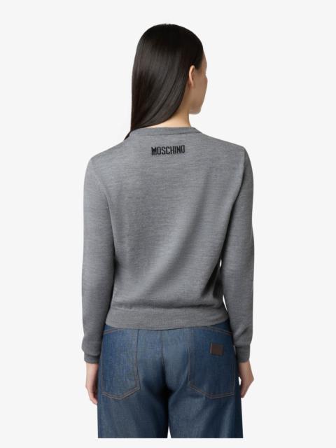 Moschino EXTRA-FINE MERINO WOOL INTARSIA SWEATER