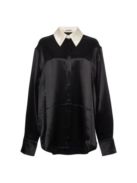 Jil Sander Collared Satin Shirt black