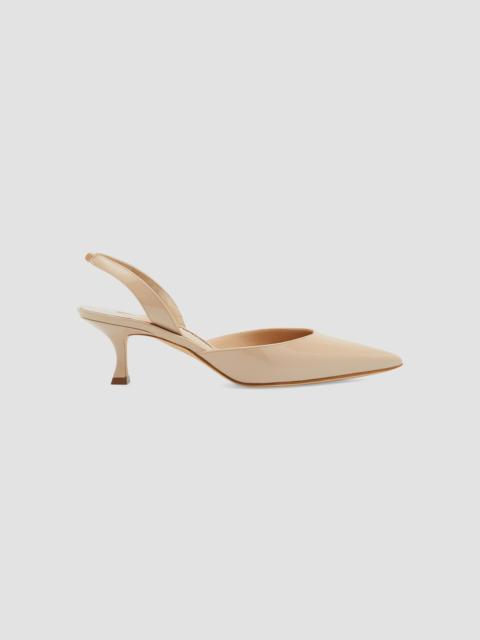 Manolo Blahnik Women's Carolyne 50MM Patent Leather Slingback Pumps - Light Beige
