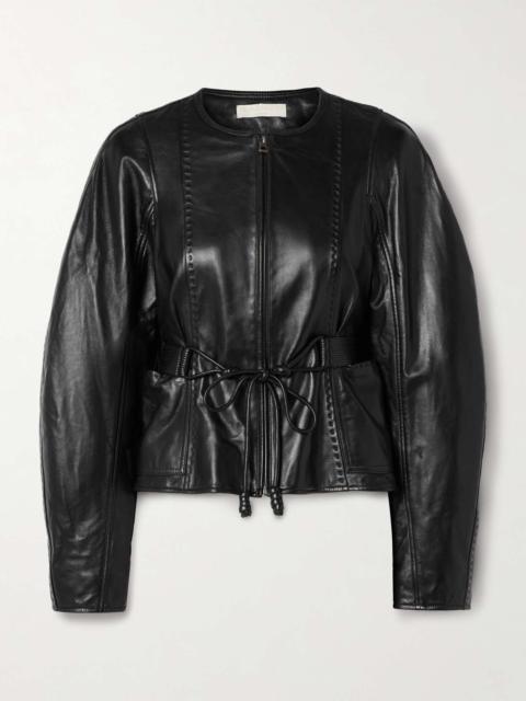 ULLA JOHNSON Aidan belted paneled leather jacket