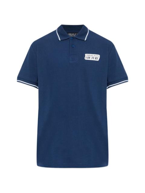 VERSACE JEANS COUTURE logo trim polo shirt