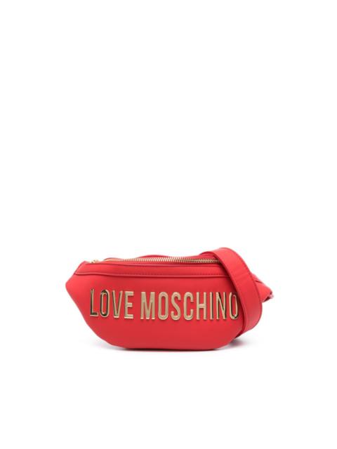 Moschino logo-lettering faux-leather belt bag