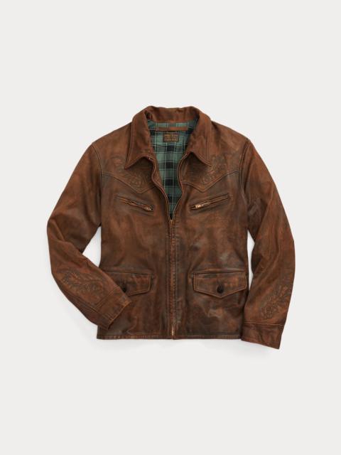 RRL by Ralph Lauren Embroidered Leather Jacket