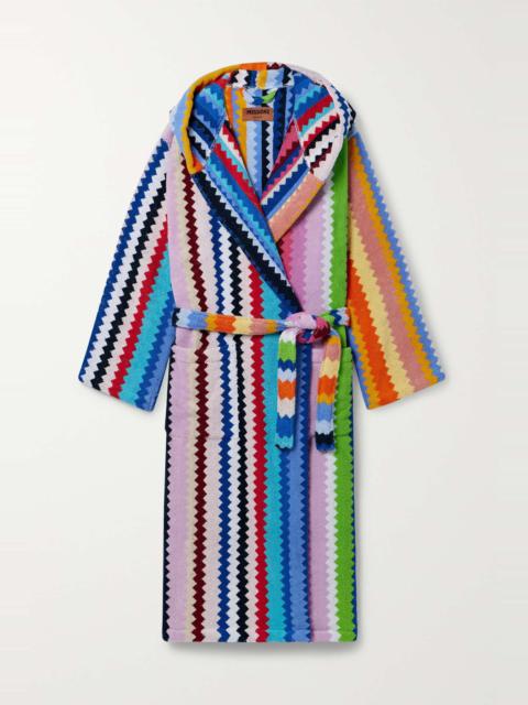 Missoni Cecil hooded cotton-terry jacquard robe
