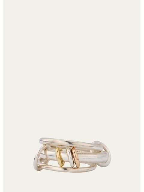 Spinelli Kilcollin Gemini SG Three Link Ring in Sterling Silver with Mixed Metal Accents