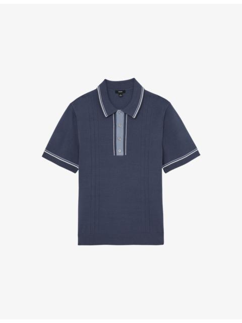 REISS Rothwell Short-Sleeved Knitted Polo Shirt