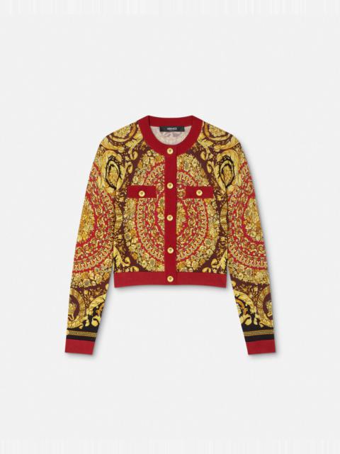 VERSACE Barocco Silk Knit Cardigan