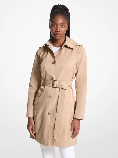 MICHAEL KORS Cotton Blend Hooded Trench Coat