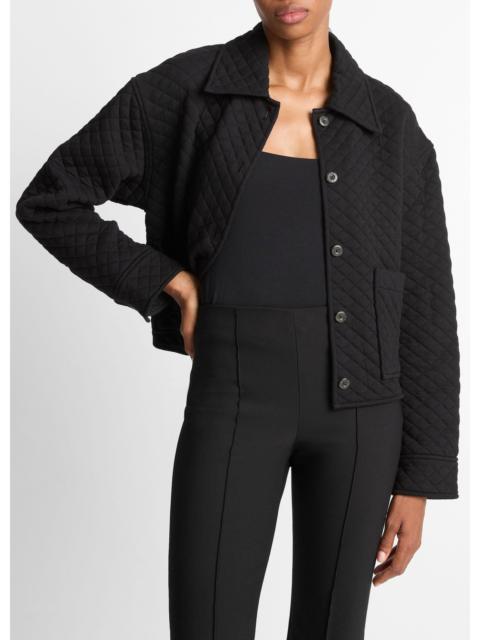 Vince Quilted Cotton-Blend Collared Jacket