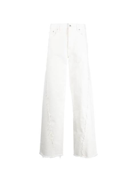 Lanvin distressed-detail wide-leg jeans