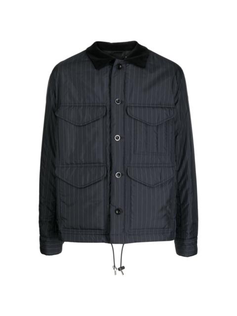 sacai pinstripe cotton shirk jacket